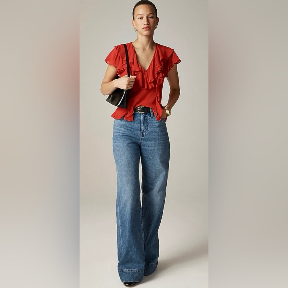 J.Crew Ruffle chiffon top